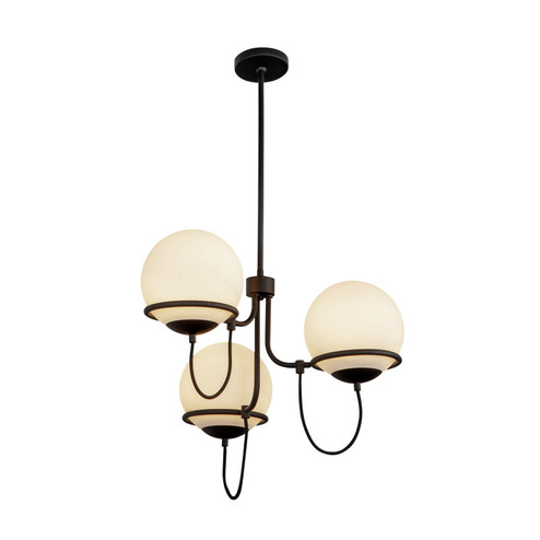 Alba Three Light Chandelier in Matte Black/Opal Glass (452|CH458323MBOP)