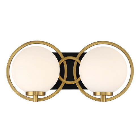 Alhambra Two Light Bathroom Vanity in Matte Black w/Warm Brass (51|8-6180-2-143)