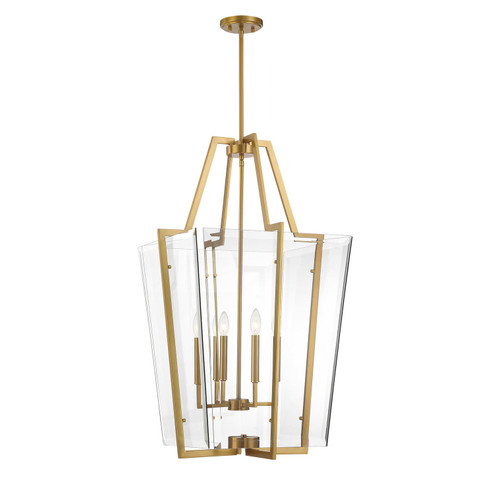 Farell Four Light Pendant in Warm Brass (51|3-9950-4-322)