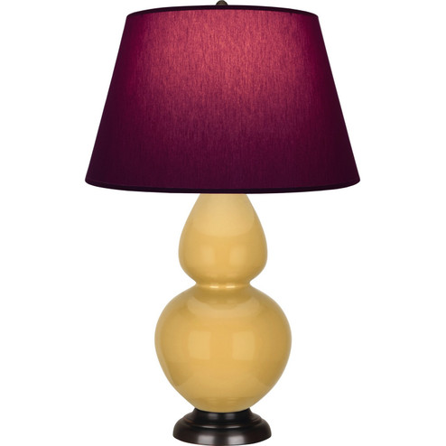 Double Gourd One Light Table Lamp in Sunset Yellow Glazed Ceramic w/Deep Patina Bronze (165|SU21P)
