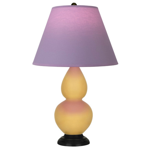 Small Double Gourd One Light Accent Lamp in Sunset Yellow Glazed Ceramic w/Deep Patina Bronze (165|SU11L)