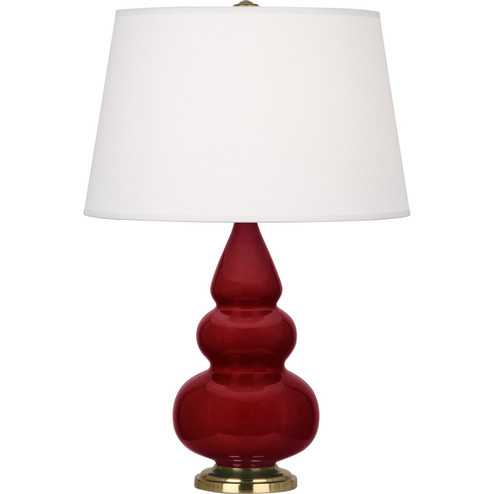 Small Triple Gourd One Light Accent Lamp in Sangria Glazed Ceramic w/Antique Natural Brass (165|SA30X)