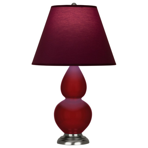 Small Double Gourd One Light Accent Lamp in Sangria Glazed Ceramic w/Antique Silver (165|SA12P)