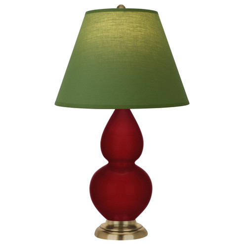 Small Double Gourd One Light Accent Lamp in Sangria Glazed Ceramic w/Antique Natural Brass (165|SA10G)