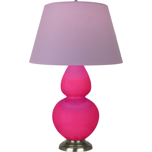 Double Gourd One Light Table Lamp in Razzle Rose Glazed Ceramic w/Antique Silver (165|RZ22L)