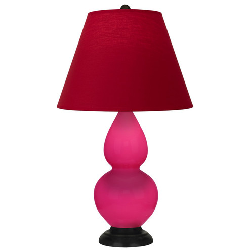 Small Double Gourd One Light Accent Lamp in Razzle Rose Glazed Ceramic w/Deep Patina Bronze (165|RZ11R)