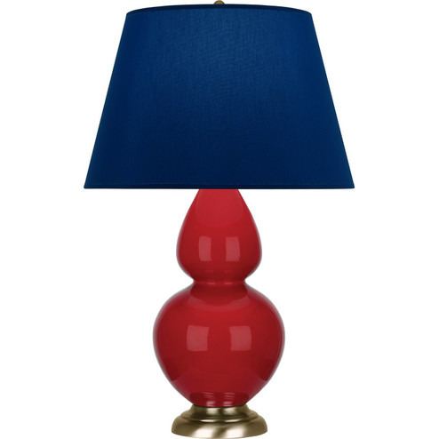 Double Gourd One Light Table Lamp in Ruby Red Glazed Ceramic w/Antique Natural Brass (165|RR20N)