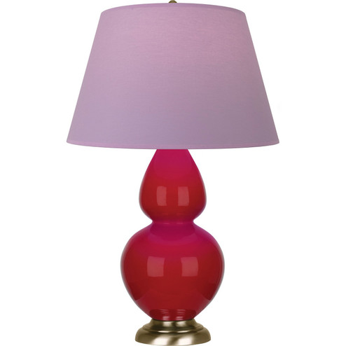 Double Gourd One Light Table Lamp in Ruby Red Glazed Ceramic w/Antique Natural Brass (165|RR20L)