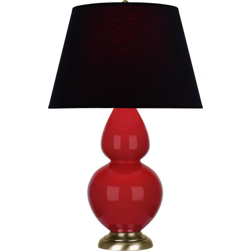 Double Gourd One Light Table Lamp in Ruby Red Glazed Ceramic w/Antique Natural Brass (165|RR20K)