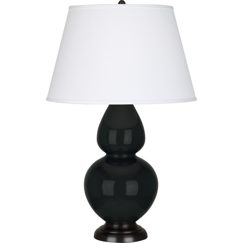 Double Gourd One Light Table Lamp in Obsidian Glazed Ceramic w/Deep Patina Bronze (165|OS21X)