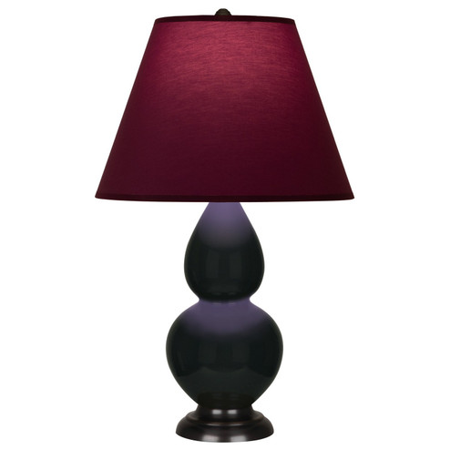 Small Double Gourd One Light Accent Lamp in Obsidian Glazed Ceramic w/Deep Patina Bronze (165|OS11P)