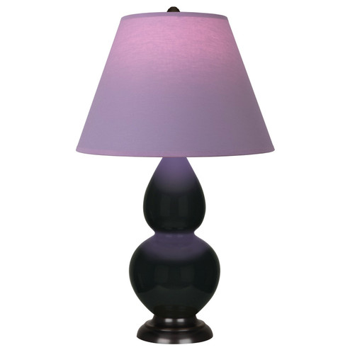 Small Double Gourd One Light Accent Lamp in Obsidian Glazed Ceramic w/Deep Patina Bronze (165|OS11L)