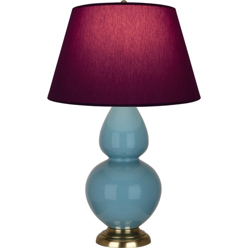 Double Gourd One Light Table Lamp in Steel Blue Glazed Ceramic w/Antique Natural Brass (165|OB20P)