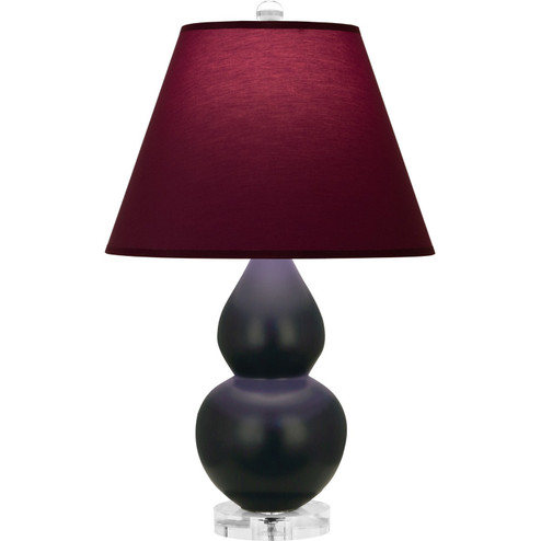 Small Double Gourd One Light Accent Lamp in Matte Obsidian Glazed Ceramic w/Lucite (165|MOS13P)