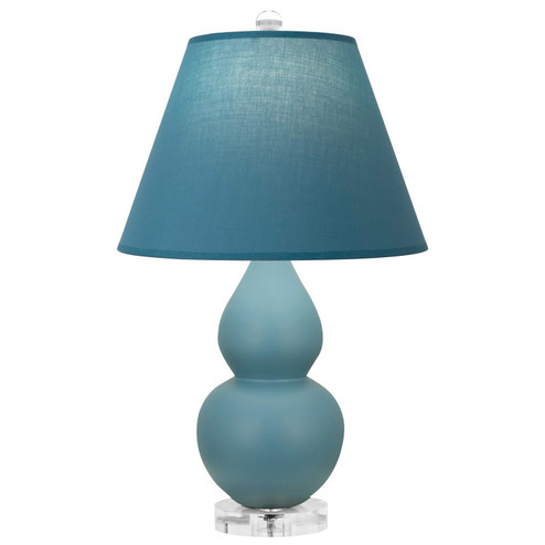 Small Double Gourd One Light Accent Lamp in Matte Steel Blue Glazed Ceramic w/Lucite (165|MOB53B)