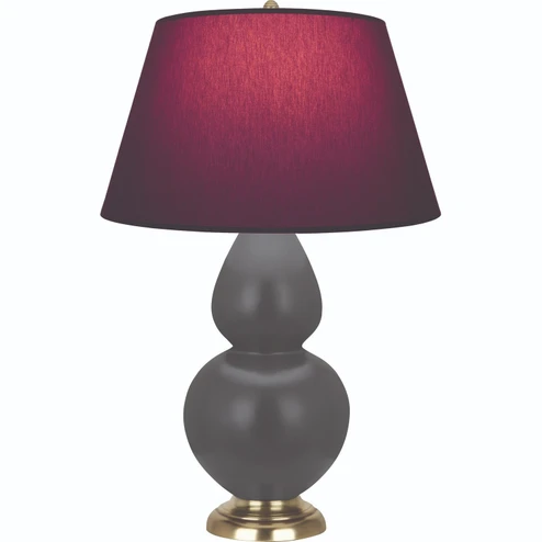 Double Gourd One Light Table Lamp in Matte Ash Glazed Ceramic w/Antique Natural Brass (165|MCR55P)