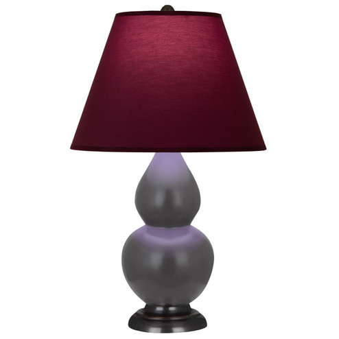 Small Double Gourd One Light Accent Lamp in Matte Ash Glazed Ceramic w/Deep Patina Bronze (165|MCR51P)