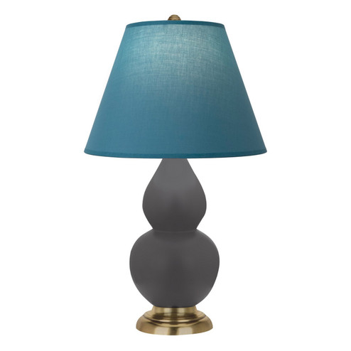 Small Double Gourd One Light Accent Lamp in Matte Ash Glazed Ceramic w/Antique Natural Brass (165|MCR50B)