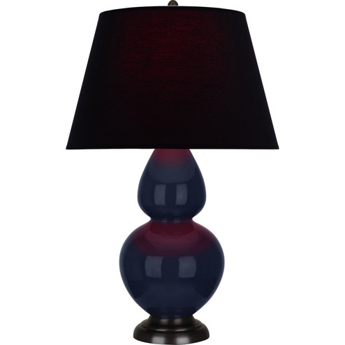 Double Gourd One Light Table Lamp in Midnight Blue Glazed Ceramic w/Deep Patina Bronze (165|MB21K)