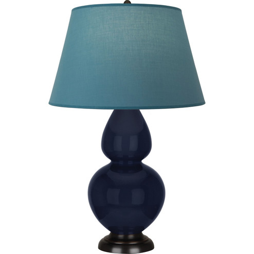 Double Gourd One Light Table Lamp in Midnight Blue Glazed Ceramic w/Deep Patina Bronze (165|MB21B)