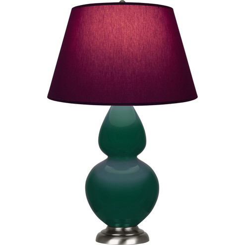 Double Gourd One Light Table Lamp in Jungle Glazed Ceramic w/Antique Silver (165|JU22P)