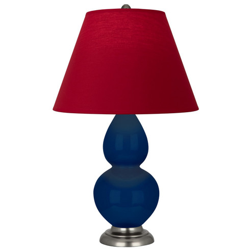 Small Double Gourd One Light Accent Lamp in Cobalt Glazed Ceramic w/Antique Silver (165|CT12R)