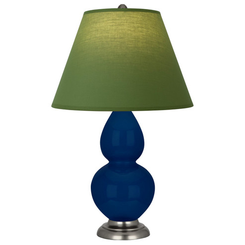 Small Double Gourd One Light Accent Lamp in Cobalt Glazed Ceramic w/Antique Silver (165|CT12G)