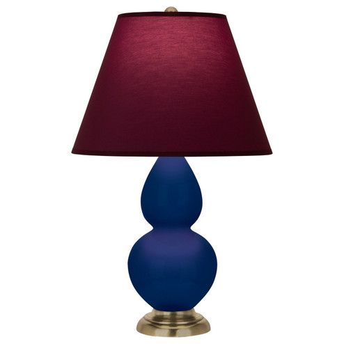 Small Double Gourd One Light Accent Lamp in Cobalt Glazed Ceramic w/Antique Natural Brass (165|CT10P)