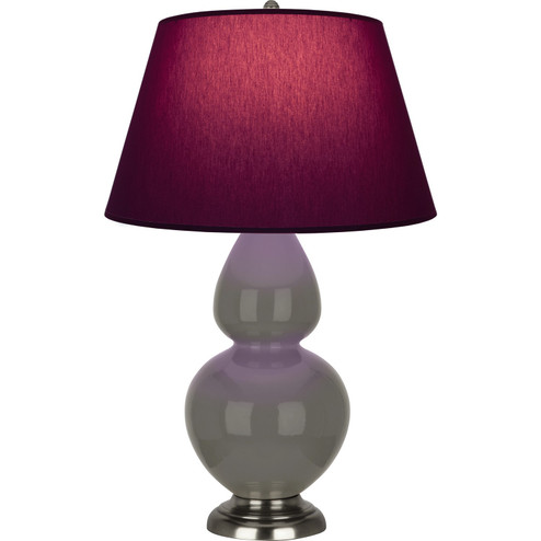 Double Gourd One Light Table Lamp in Ash Glazed Ceramic w/Antique Silver (165|CR22P)