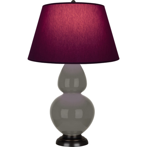 Double Gourd One Light Table Lamp in Ash Glazed Ceramic w/Deep Patina Bronze (165|CR21P)