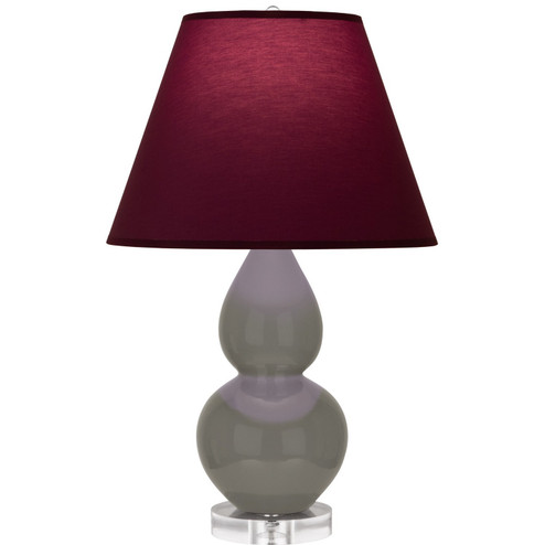 Small Double Gourd One Light Accent Lamp in Ash Glazed Ceramic w/Lucite (165|CR13P)