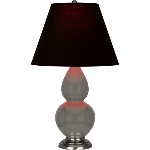 Small Double Gourd One Light Accent Lamp in Ash Glazed Ceramic w/Antique Silver (165|CR12K)