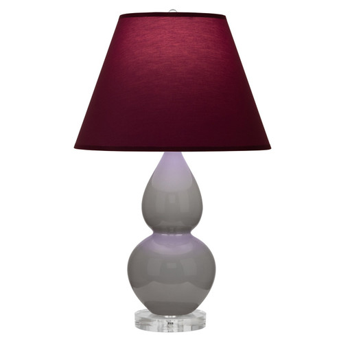 Small Double Gourd One Light Accent Lamp in Smokey Taupe Glazed Ceramic w/Lucite (165|A770P)