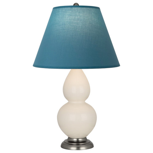 Small Double Gourd One Light Accent Lamp in Bone Glazed Ceramic w/Antique Silver (165|1776B)