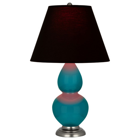 Small Double Gourd One Light Accent Lamp in Peacock Glazed Ceramic w/Antique Silver (165|1773K)