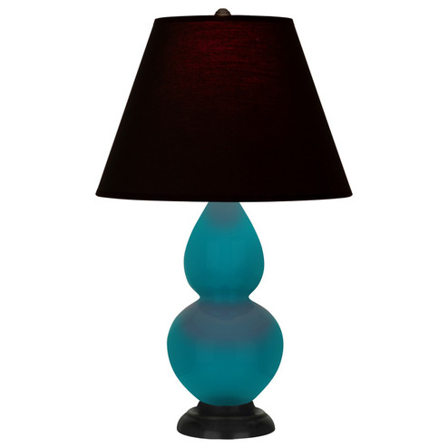 Small Double Gourd One Light Accent Lamp in Peacock Glazed Ceramic w/Deep Patina Bronze (165|1772K)