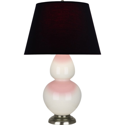 Double Gourd One Light Table Lamp in Bone Glazed Ceramic w/Antique Silver (165|1756K)