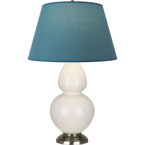 Double Gourd One Light Table Lamp in Bone Glazed Ceramic w/Antique Silver (165|1756B)