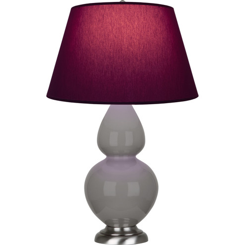 Double Gourd One Light Table Lamp in Smokey Taupe Glazed Ceramic w/Antique Silvered (165|1750P)
