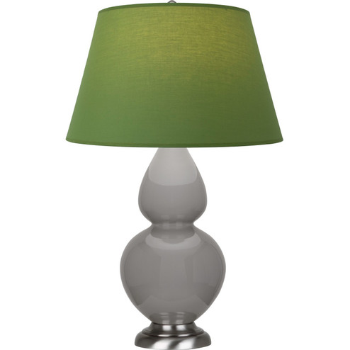 Double Gourd One Light Table Lamp in Smokey Taupe Glazed Ceramic w/Antique Silver (165|1750G)
