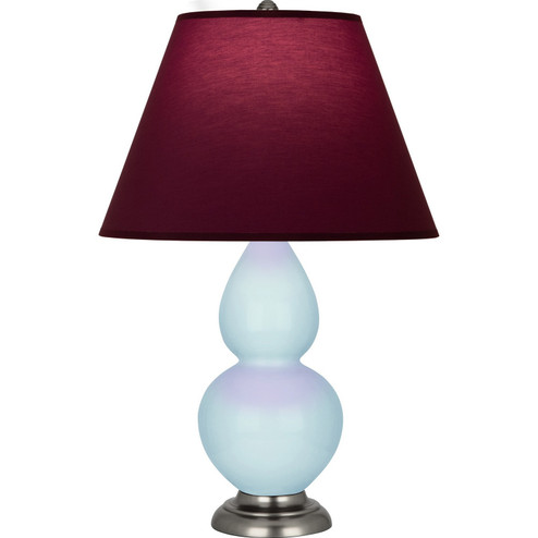 Small Double Gourd One Light Accent Lamp in Baby Blue Glazed Ceramic w/Antique Silver (165|1696P)