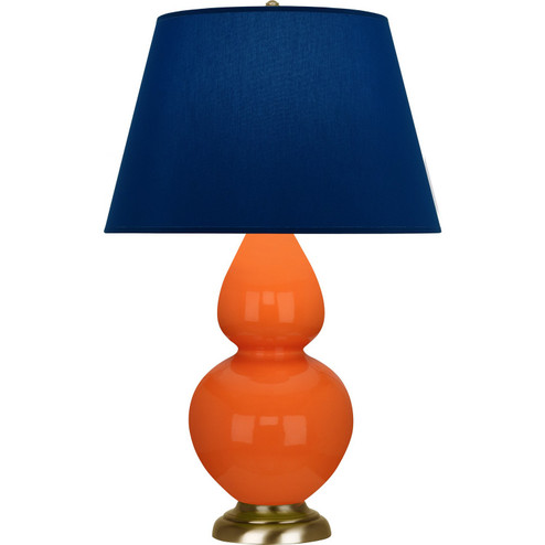 Double Gourd One Light Table Lamp in Pumpkin Glazed Ceramic w/Antique Natural Brass (165|1665N)