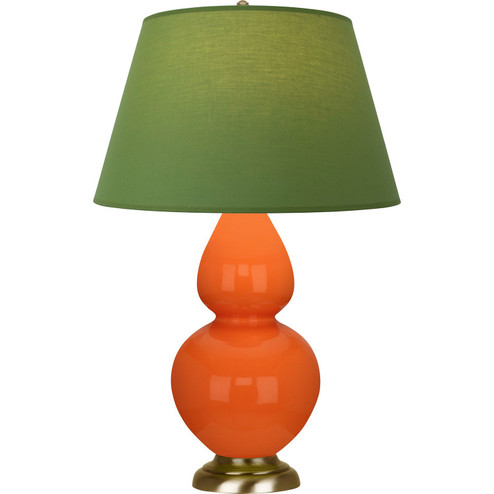 Double Gourd One Light Table Lamp in Pumpkin Glazed Ceramic w/Antique Natural Brass (165|1665G)