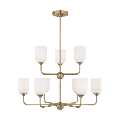 Emile Nine Light Chandelier in Satin Brass (1|GLC1109SB)