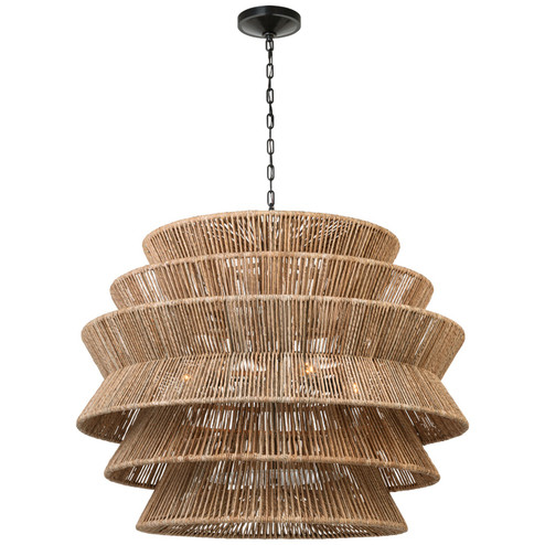 Antigua LED Chandelier in Bronze and Natural Abaca (268|CHC 5017BZ/NAB)