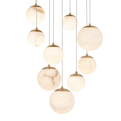 Pisces LED Pendant in Aged Brass (281|PD-34409R-AB)