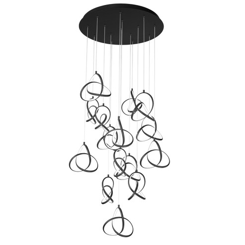 Vornado LED Chandelier in Black (34|PD-84915R-BK) Vornado LED Chandelier in Black (34|PD-84915R-BK)