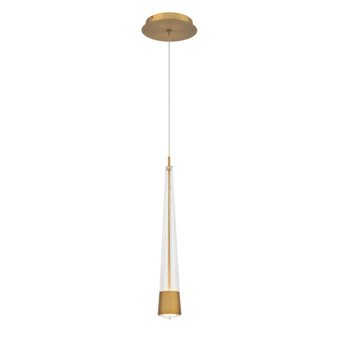 Quill LED Mini Pendant in Aged Brass (34|PD-59416-35-AB)