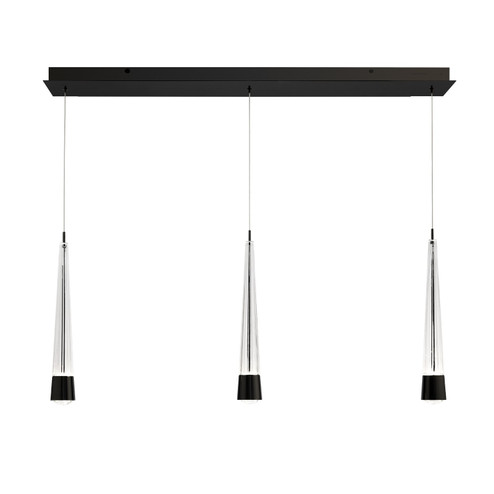 Quill LED Chandelier in Black (34|PD-59403L-BK)