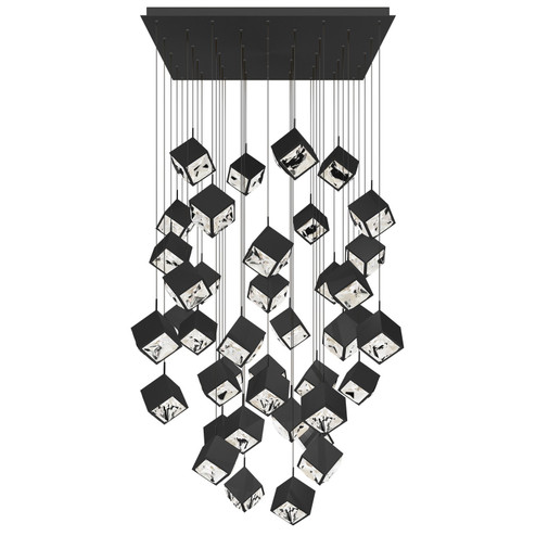 Ice Cube LED Chandelier in Black (34|PD-29341S-BK)